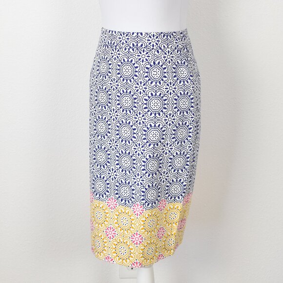 Boden Gabriella Pencil Skirt Blue Sun Tile NEW - 8 - Picture 2 of 8